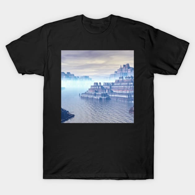 Terraced Mountains T-Shirt by perkinsdesigns